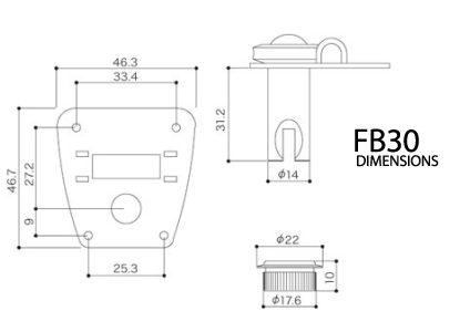 GOTOH FB30 Dimension Diagram