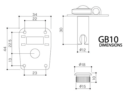 GOTOH GB10 Dimension Diagram