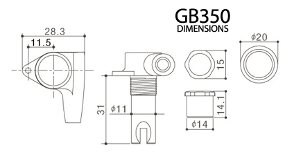 GOTOH GB350 Dimension Diagram