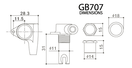 GOTOH GB707 Dimension Diagram